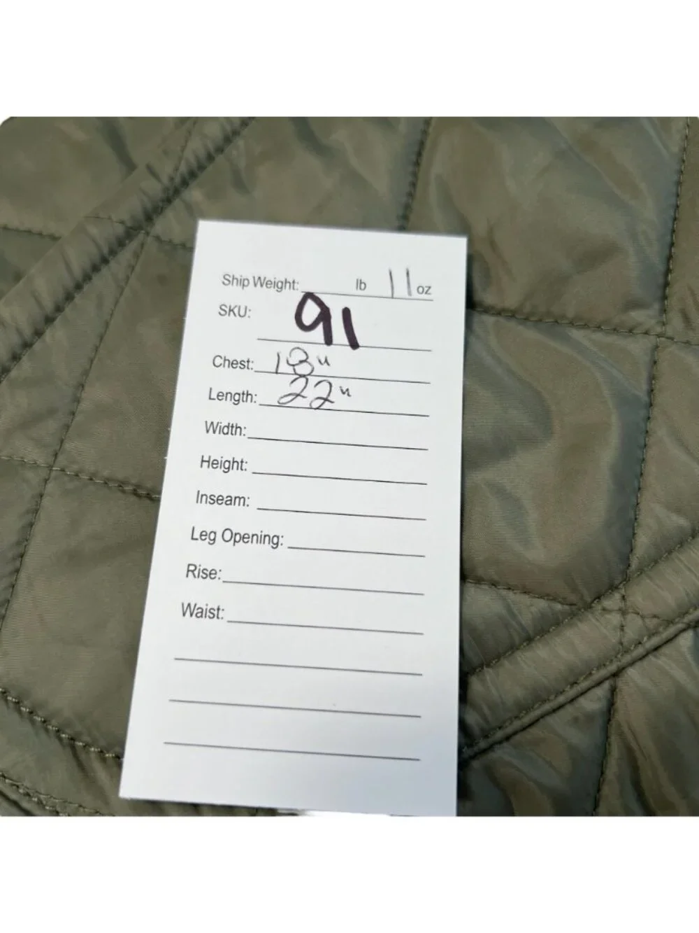 Coach Quilted Nylon Leather Trim Vest Khaki Green Size XS